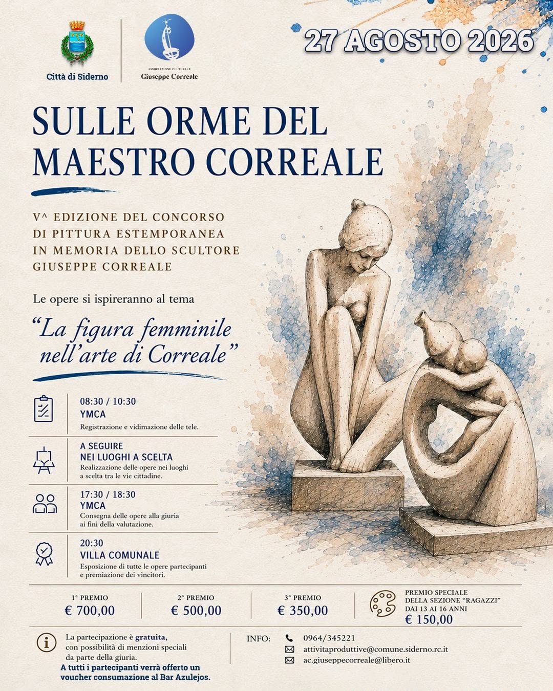 Estemporanea di pittura Correale 2026 - A Siderno l'estemporanea "La figura femminile nell'arte di Correale" - 3 Estemporanea di pittura Correale 2026 - Meraviglie di Calabria - 2