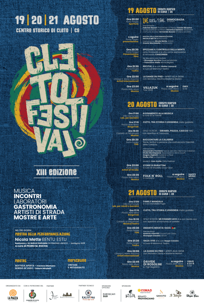 locandina CF2026 - Democrazia e bellezza, l'impegno dal basso di Cleto Festival - 11 locandina CF2026 - Meraviglie di Calabria - 10