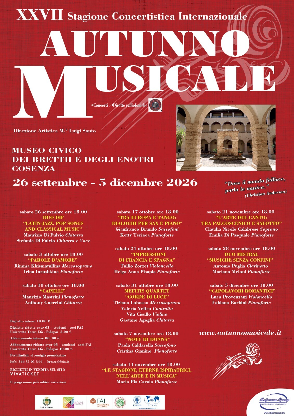 locandina autunno musicale 2026 - Parte a Cosenza la XXVII stagione concertistica dell’Autunno Musicale - 3 locandina autunno musicale 2026 - Meraviglie di Calabria - 2