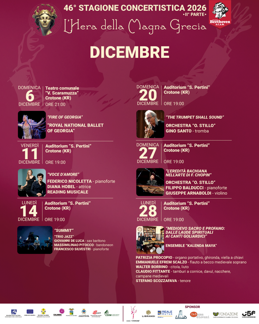 Programma Dicembre - Al via la seconda parte della 46ª Stagione Concertistica "L'Hera della Magna Grecia" - PROGRAMMA - 3 Programma Dicembre - Meraviglie di Calabria - 2