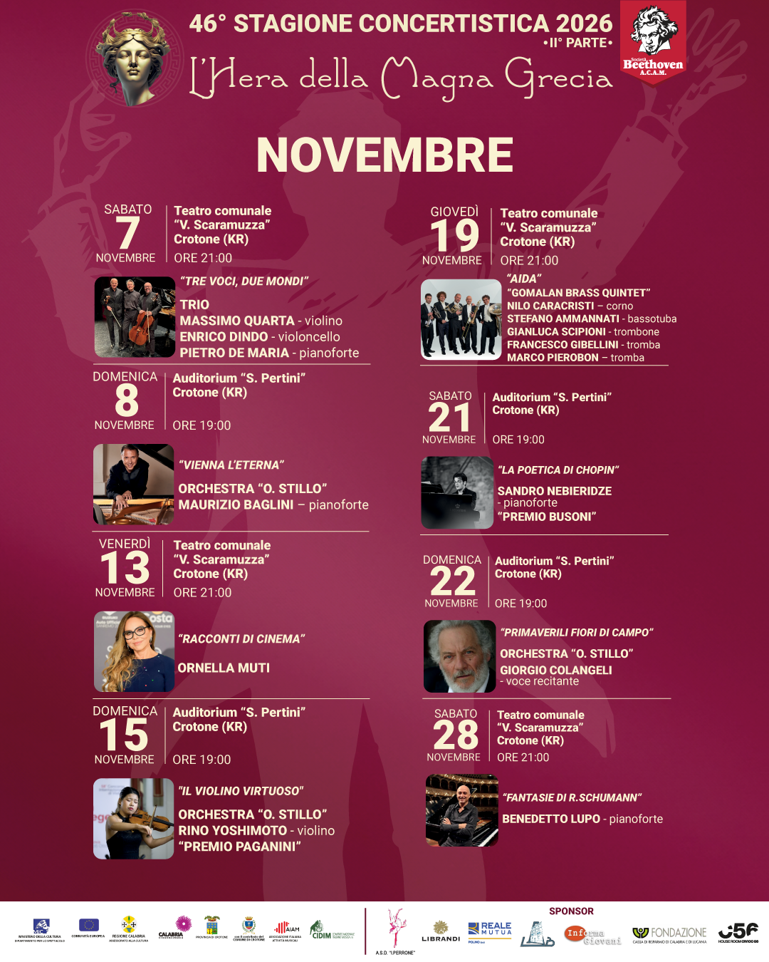 Programma Novembre - Al via la seconda parte della 46ª Stagione Concertistica "L'Hera della Magna Grecia" - PROGRAMMA - 5 Programma Novembre - Meraviglie di Calabria - 4